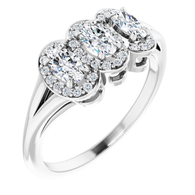 14K White Natural White Sapphire & 1/6 CTW Natural Diamond Ring